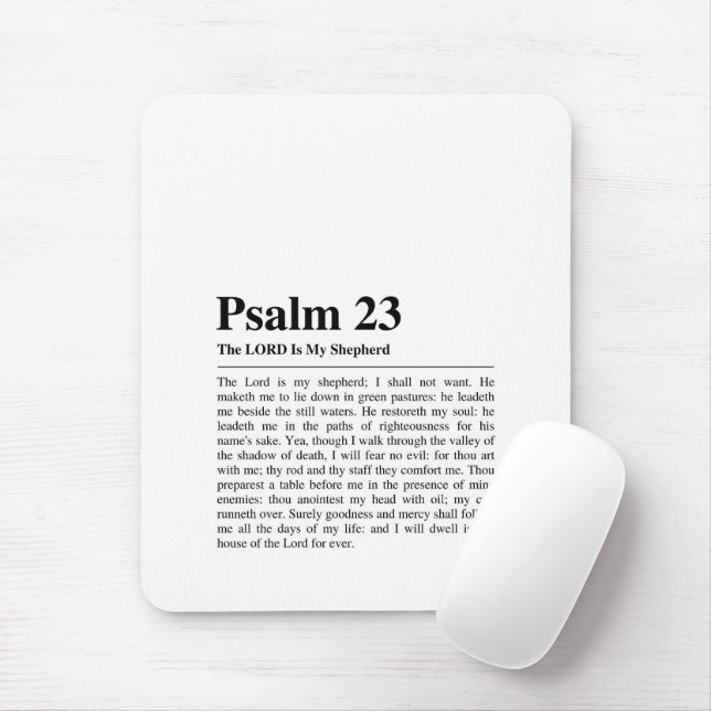 Psalm 23 NKJV Herren är min Shepherd Musmatta (Med mus)
