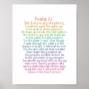 Psalm 23 NKJV Herren är min Shepherd Poster