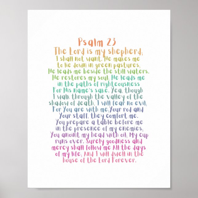 Psalm 23 NKJV Herren är min Shepherd Poster (Framsidan)