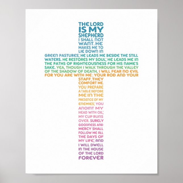 Psalm 23 NKJV Herren är min Shepherd Poster (Framsidan)