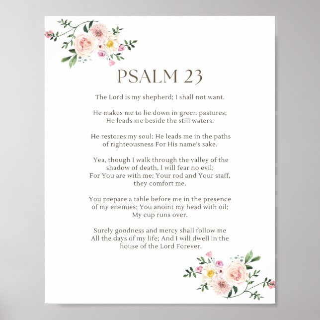 Psalm 23 NKJV Herren är min Shepherd Poster (Framsidan)