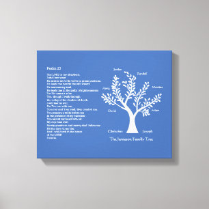 Psalm 23 NKJV med Family Träd, Canvastryck