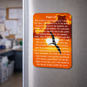 Psalm 23 Orange solnedgång Måsen Magnet