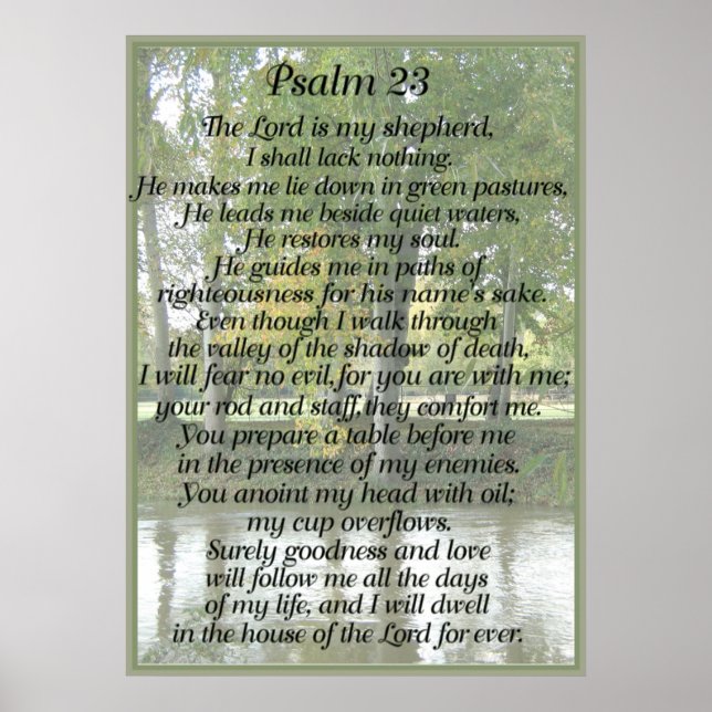Psalm 23 på Oxford-parkens bakgrund Poster (Framsidan)