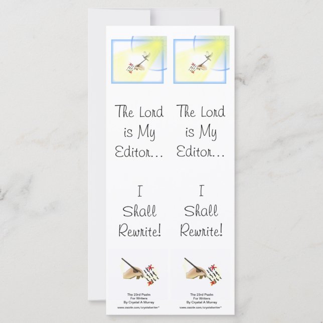 Psalm 23 Parody for Writers - Dubbla Bookmark (Framsida)