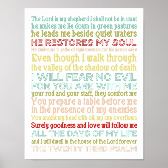 psalm 23 poster utskrift (Framsidan)