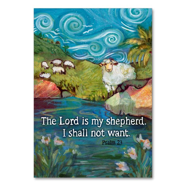 Psalm 23 Prayer Card Bordsnummer (Framsidan)