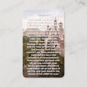 Psalm 23 Prayer-kort för Castle Memorial Visitkort