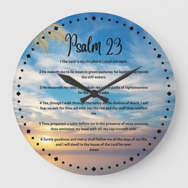 Psalm 23 Prayer large clock Stor Klocka (Framsida)