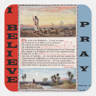 Psalm 23 Prayer Sticker Fyrkantigt Klistermärke