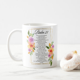 Psalm 23 Ram-skript med geometrisk Blommigt Kaffemugg