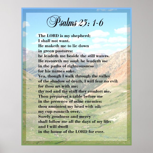 Psalm 23-ramtabell POSTER utskrift (Framsidan)