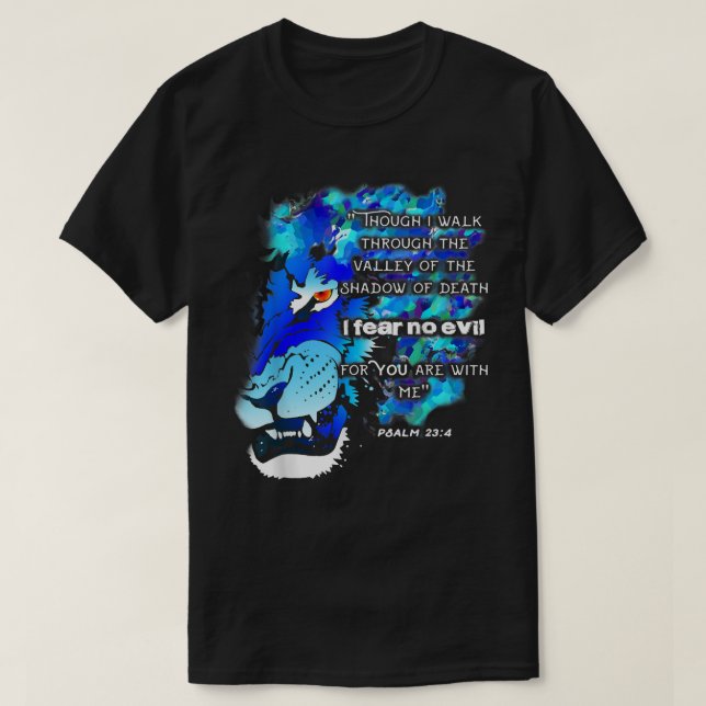 Psalm 23 Religious Christian Lion  T Shirt (Design framsida)