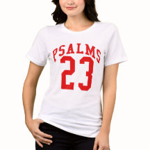 Psalm 23 Röd Universitets Nummer T-shirt