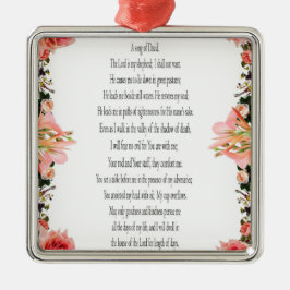 Psalm 23 Sång David, Rosa ros, Squre Ornament