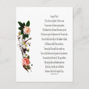 Psalm 23, Sång i David Postcard Helg Vykort