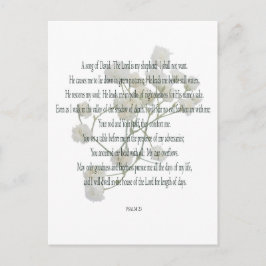 Psalm 23, Sång of David, Blommigt Postcard Helg Vykort