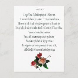Psalm 23, Sång of David, Blommigt Postcard Helg Vykort