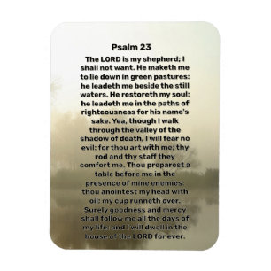 Psalm 23 Sjö Reflection Christian Magnet