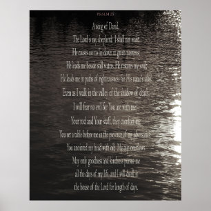 Psalm 23 Skriv ut, David, Värde Poster Pappert (pr