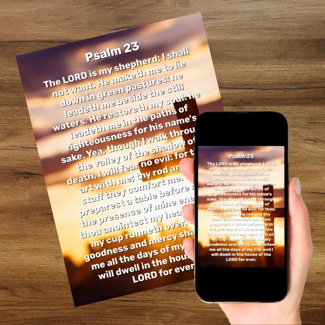 Psalm 23 Sol Kor Firande av livets begravning Inbjudningar (Psalm 23 Sun Cross Celebration of Life Funeral Invitation)