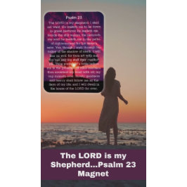 Psalm 23 Solnedgång Träd Magnet