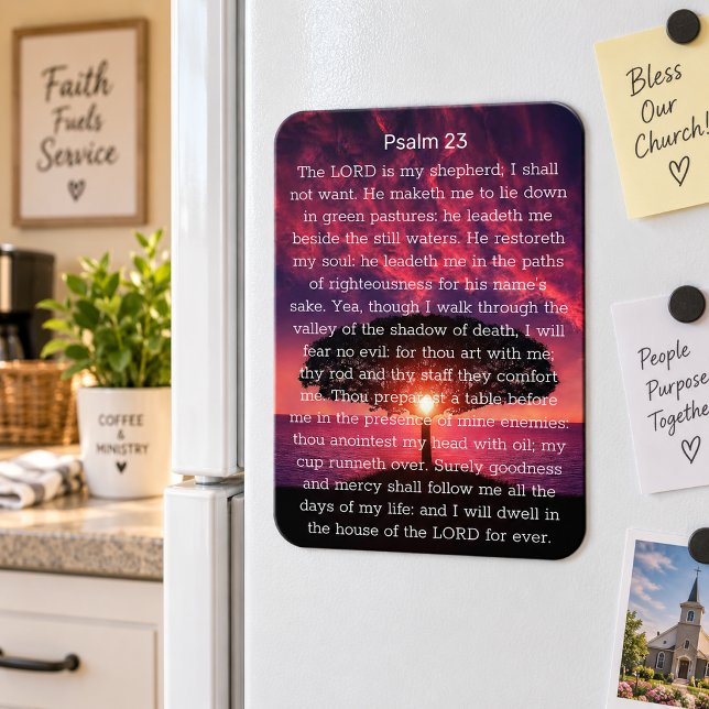 Psalm 23 Solnedgångsträd Magnet (Skapare uppladdad)