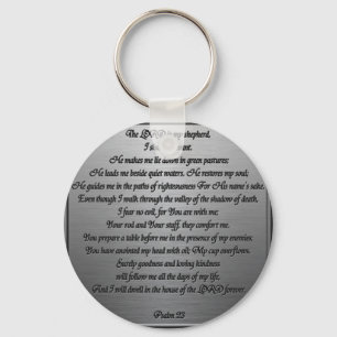 Psalm 23 - Stål Nyckelring