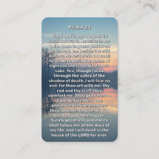Psalm 23 Sunset Sjö Memorial Prayer Card Visitkort