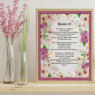 Psalm 23 Textvattenfärgslådor för dubbelskrift Poster