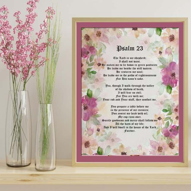 Psalm 23 Textvattenfärgslådor för dubbelskrift Poster (Skapare uppladdad)