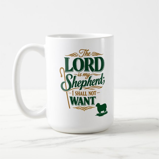 Psalm 23 The Lord Is My Shepherd Mug Kaffemugg (Vänster)