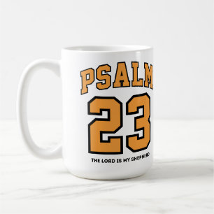 Psalm 23 Universitetsidrott Guld Svart Kristet Kaffemugg
