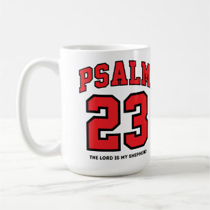 Psalm 23 Universitetsidrott Kristen Röd Svart Kaffemugg