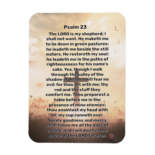 Psalm 23 Upplyst Kor Magnet (Vertikal)