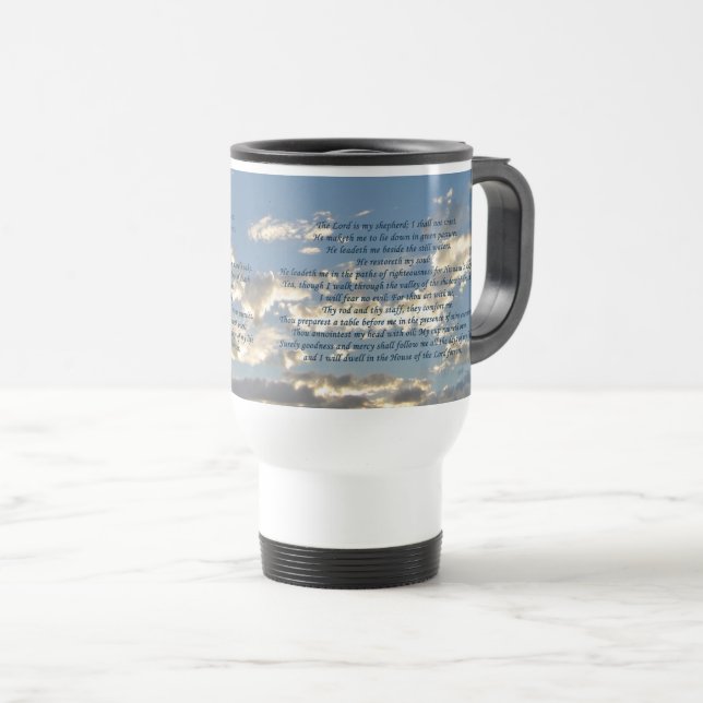 Psalm 23 Vackert bible Verse Christian Gift Resemugg (Framsida höger)