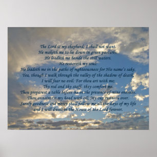 Psalm 23 Vackra bibeln Verse Christian Poster