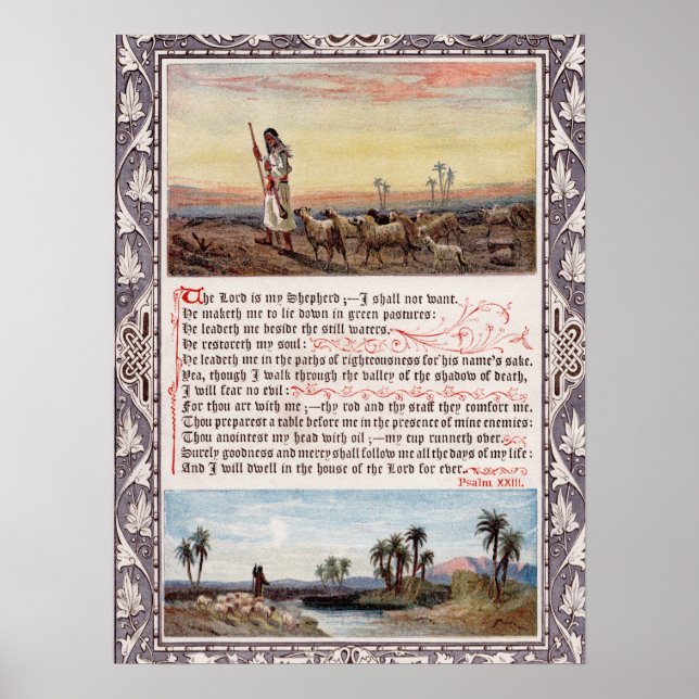 Psalm 23 Vintage Poster (Framsidan)