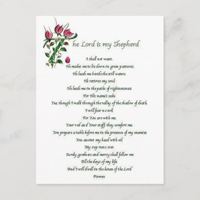 Psalm 23-vykort vykort (Framsida)
