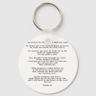 Psalm 23white nyckelring