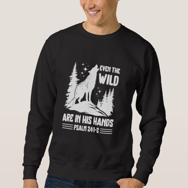 Psalm 241-2 Varg Howling Christian Theme Lång Ärmad Tröja (Framsida)