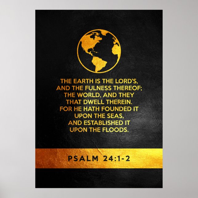 Psalm 24:1-2 Bibelverse Poster (Framsidan)