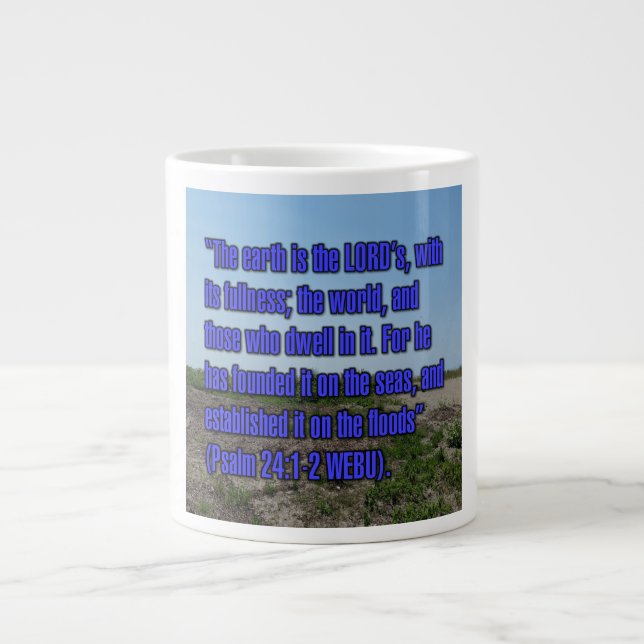 Psalm 24:1-2 WEBU Mugg Jumbo Mugg (Framsidan)