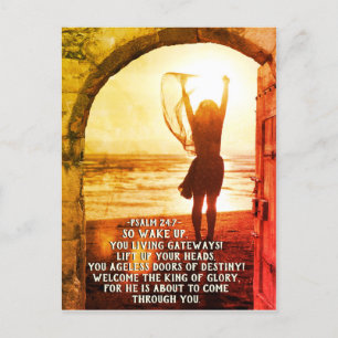 Psalm 24:7 Kung i Glory, bibelverse Vykort