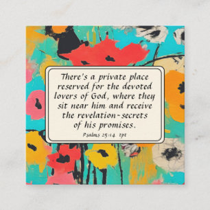 Psalm 25 14 Älskare of God Bible Verse Christian Fyrkantigt Visitkort