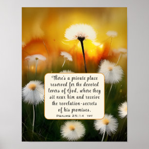 Psalm 25 14 Älskare of God Bible Verse Christian Poster