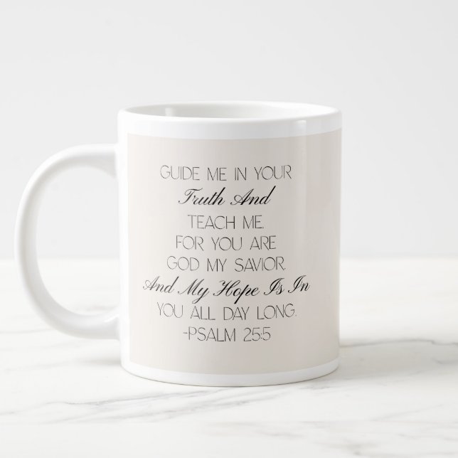 Psalm 25:5 Hope Bibelvers Mugg Jumbo Mugg (Vänster)