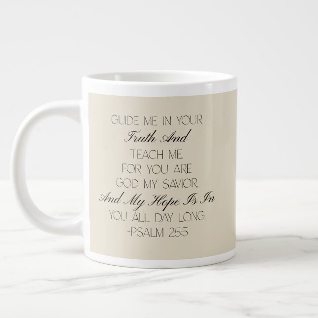 Psalm 25:5 Hope Bible Verse Mug  Jumbo Mugg (Vänster)