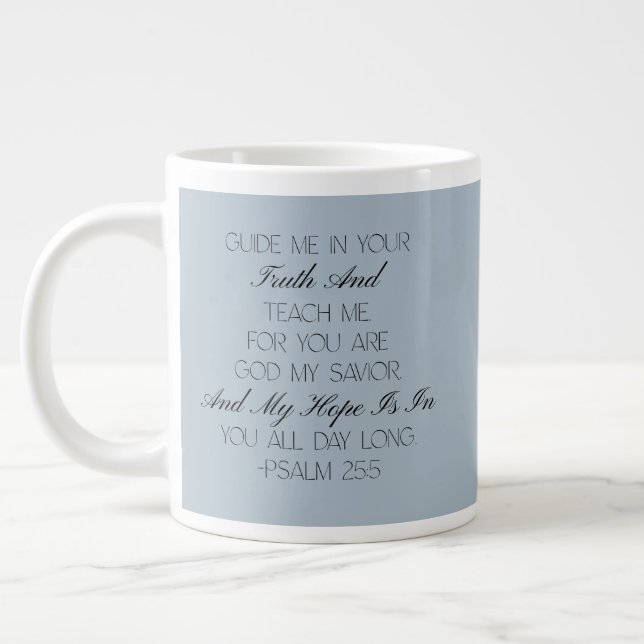 Psalm 25:5 Hope Bible Verse Mug  Jumbo Mugg (Vänster)
