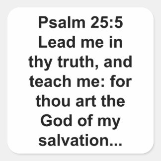 Psalm 25:5 Inspirerande – Led mig i din sanning Fyrkantigt Klistermärke